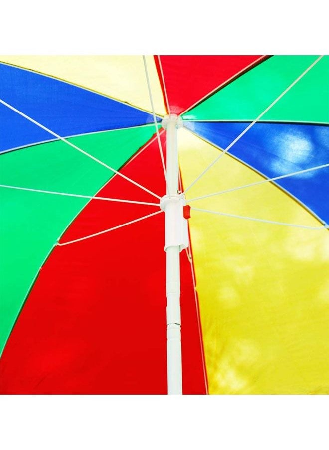 Generic - 6.5ft twice folded compact Portable beach umbrella with sand anchor windproof, Push Button Tilt Air vent UV 50+ Protection Fits in a large Suitcase for travel Patio Garden Pool Backyard Sky - Image 1