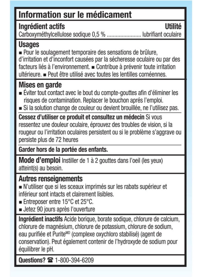 ريفريش محلول ريفرش تيرز للعين، قطرات مرطبة للعين لتخفيف جفاف العين، متوافقة مع العدسات، 2 × 15 مل - Image 2