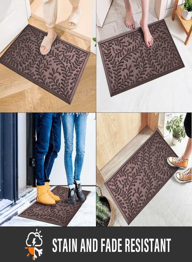 HIYARD Front Door Mat, Absorbent Dirt Trapping Welcome Door Mat Indoor Outdoor, Non Slip Entry Mat, Indoor Outdoor Door Mats, Fade Resistant, Low Profile Doormat for Entryway, 29×17, Coffee - Image 4