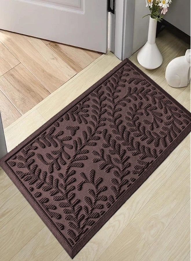 HIYARD Front Door Mat, Absorbent Dirt Trapping Welcome Door Mat Indoor Outdoor, Non Slip Entry Mat, Indoor Outdoor Door Mats, Fade Resistant, Low Profile Doormat for Entryway, 29×17, Coffee - Image 1