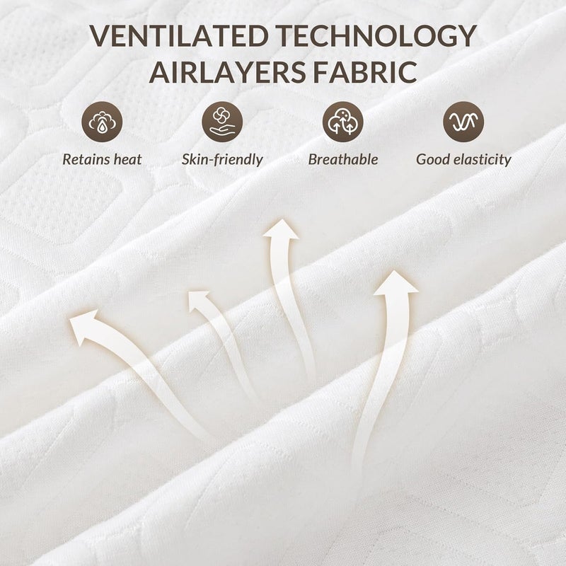 HOMLYNS وسادة مرتبة كهربائية LuxeHeat مدفأة بحجم كوين مع تحكم مزدوج ومنطقة مسبقة التسخين 10 مستويات حرارة 1-10 ساعات مؤقت ذاكرة، زر مضاء - Image 4