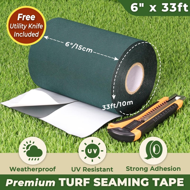 Linghou Artificial Grass Seam Tape 6" x 33' Self Adhesive Turf Tape for Artificial Grass Joining and Installation（15cm x 10m） - Image 2