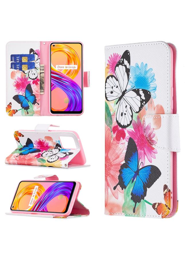 S-TOP Case For OPPO Realme 8 / Realme 8 Pro Colored Drawing Pattern Horizontal Flip Leather Case with Holder & Card Slots & Wallet - Image 1