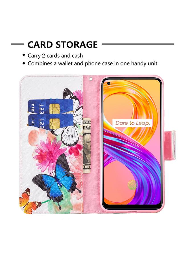 S-TOP Case For OPPO Realme 8 / Realme 8 Pro Colored Drawing Pattern Horizontal Flip Leather Case with Holder & Card Slots & Wallet - Image 4