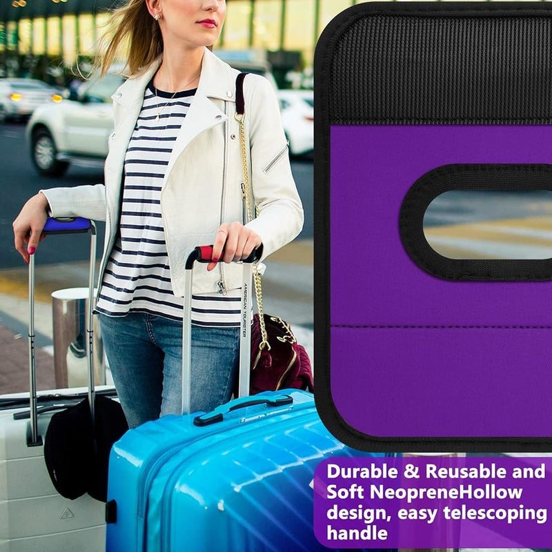 GQ 2PCS Neoprene Large Luggage Handle Wrap Handle Grip Luggage Tags Identifier Hollow Design for Push-Button, Bright Luggage Markers for Airport Travel Luggage Suitcase Trolley Case(Orange) - Image 5