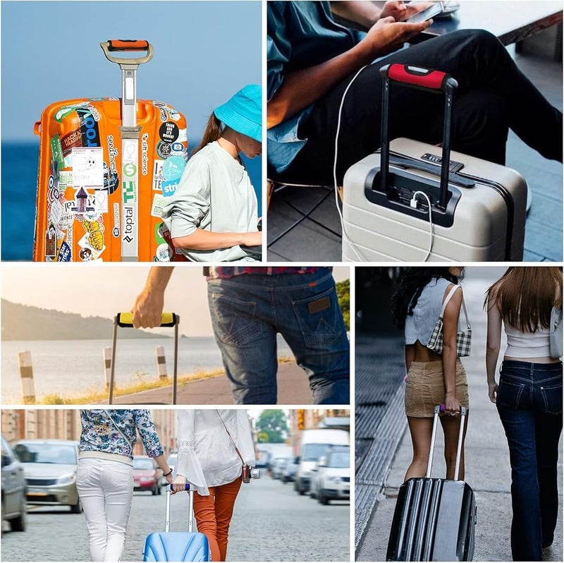 GQ 2PCS Neoprene Large Luggage Handle Wrap Handle Grip Luggage Tags Identifier Hollow Design for Push-Button, Bright Luggage Markers for Airport Travel Luggage Suitcase Trolley Case(Orange) - Image 3