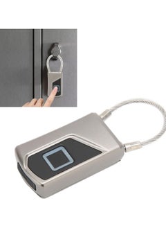 Generic Portable Fingerprint Cable Lock Long Standby Time USB Charge Keyless Padlock, Small Keyless Biometric Waterproof Bluetooth Smart Padlock for Gate, Outdoor Fence, Cabinet, Pool, Yard, Luggage,Travel  - Image 1