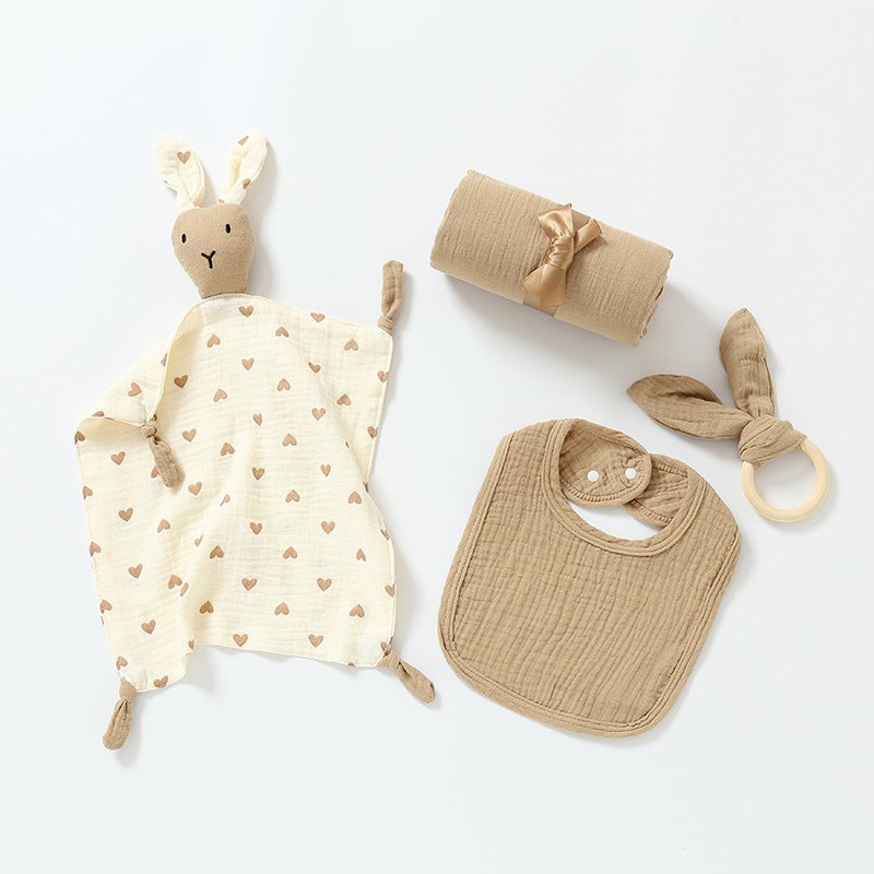 Newborn Baby Gift Box Soothing Doll Saliva Towel Sleeping Baby Toy 0-1 Year Old Pure Cotton First Month Gift Suit - Image 1