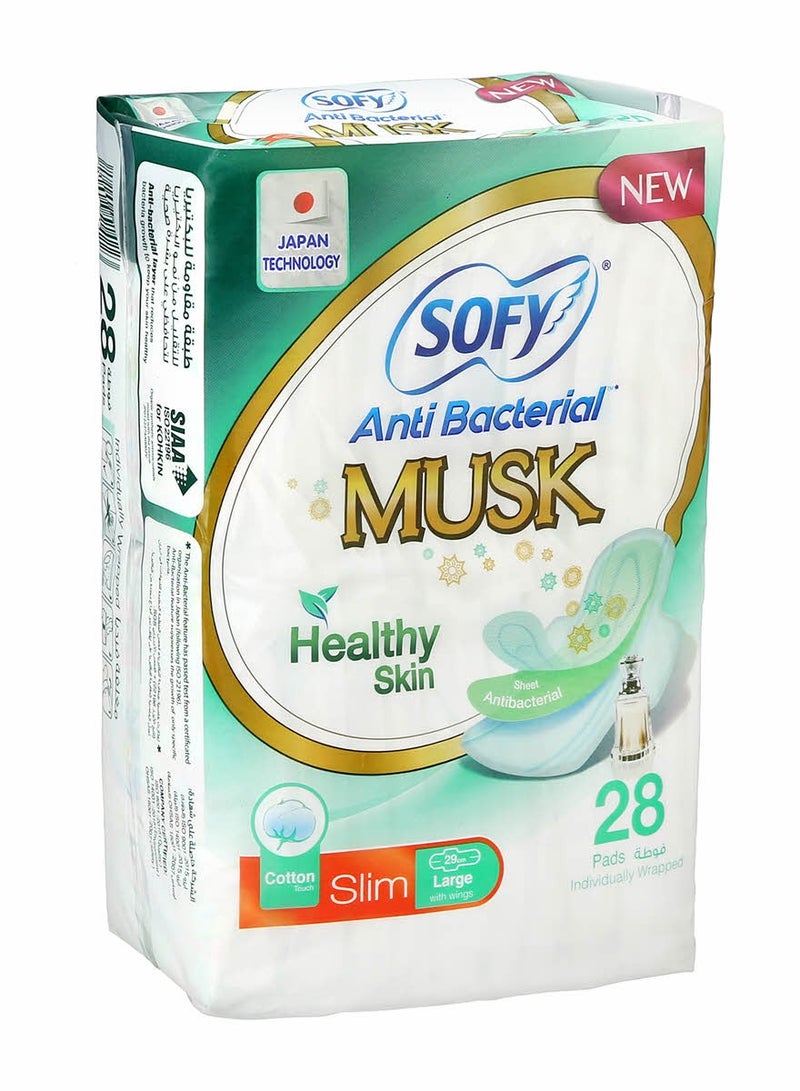 Sofy Slim Anti Bacteria Musk Large 29cm 28 Pads