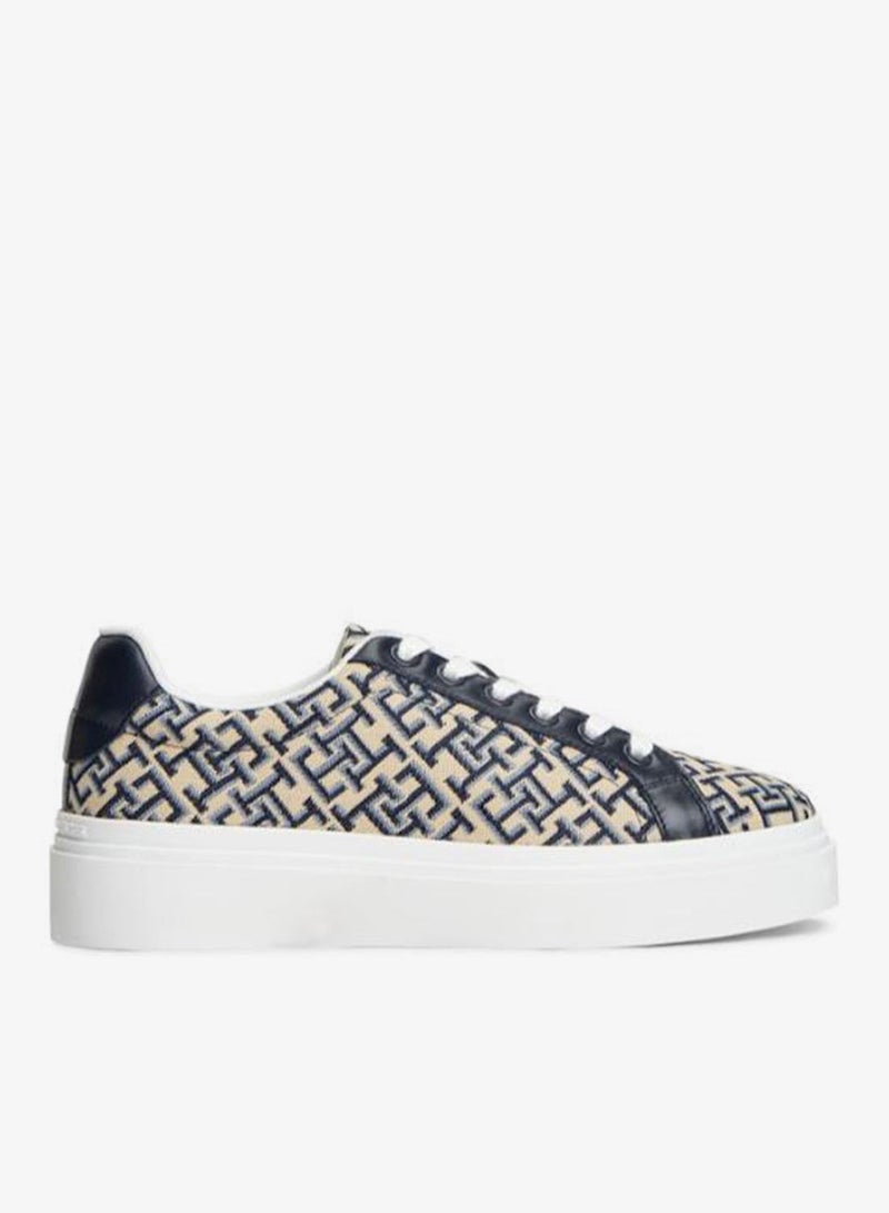 TOMMY HILFIGER Monogram Platform Textile Trainers - Image 1