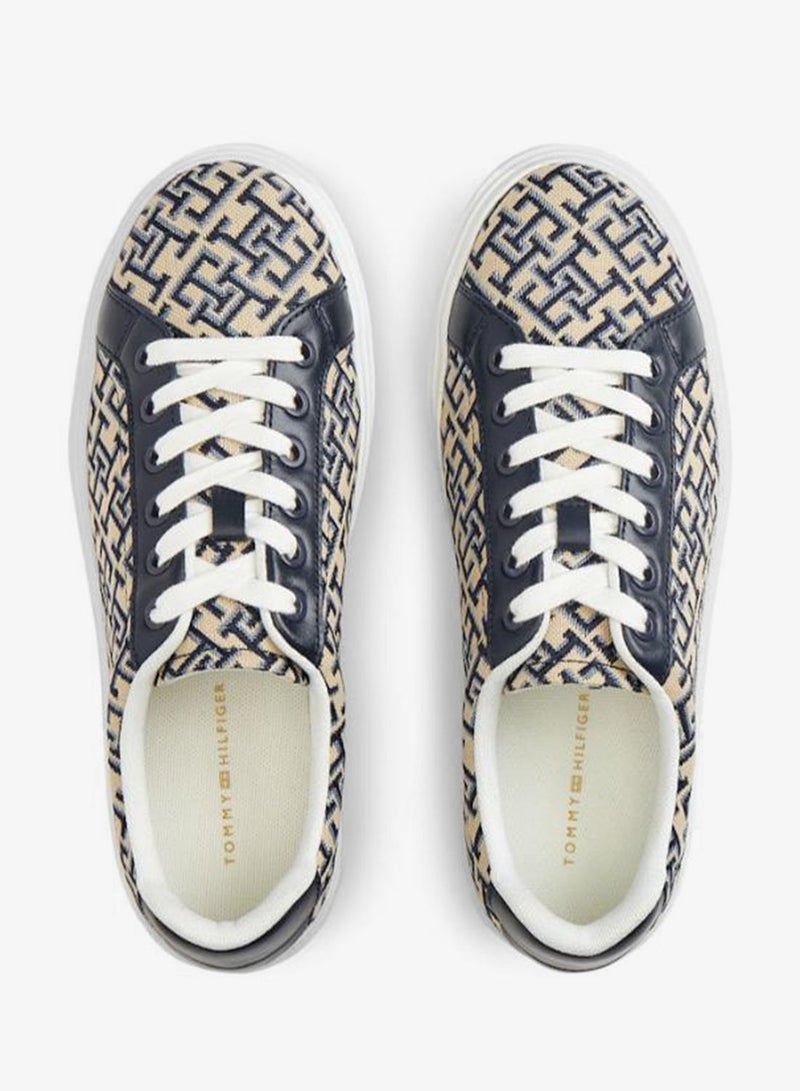 TOMMY HILFIGER Monogram Platform Textile Trainers - Image 5