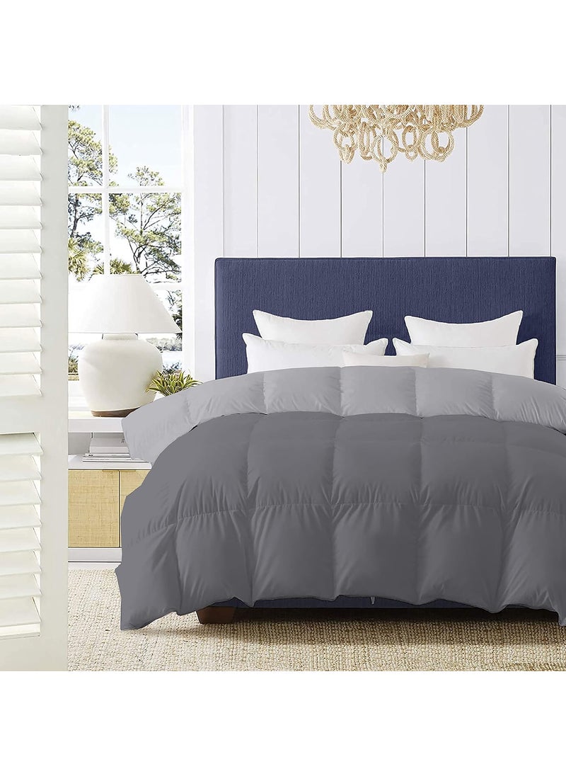 Indian Kingdom Indian Kingdom 500 GSM Winter Proof Comforter Premium Collection Quilted Revesible Comforter 90 x 100 Inches228cm x 254cm Double Bed ComforterSilverDark Grey  - Image 1