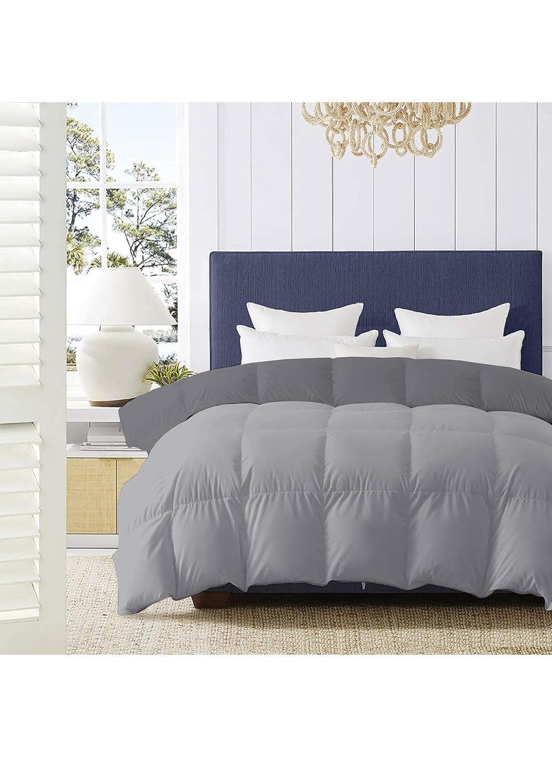 Indian Kingdom Indian Kingdom 500 GSM Winter Proof Comforter Premium Collection Quilted Revesible Comforter 90 x 100 Inches228cm x 254cm Double Bed ComforterSilverDark Grey  - Image 2