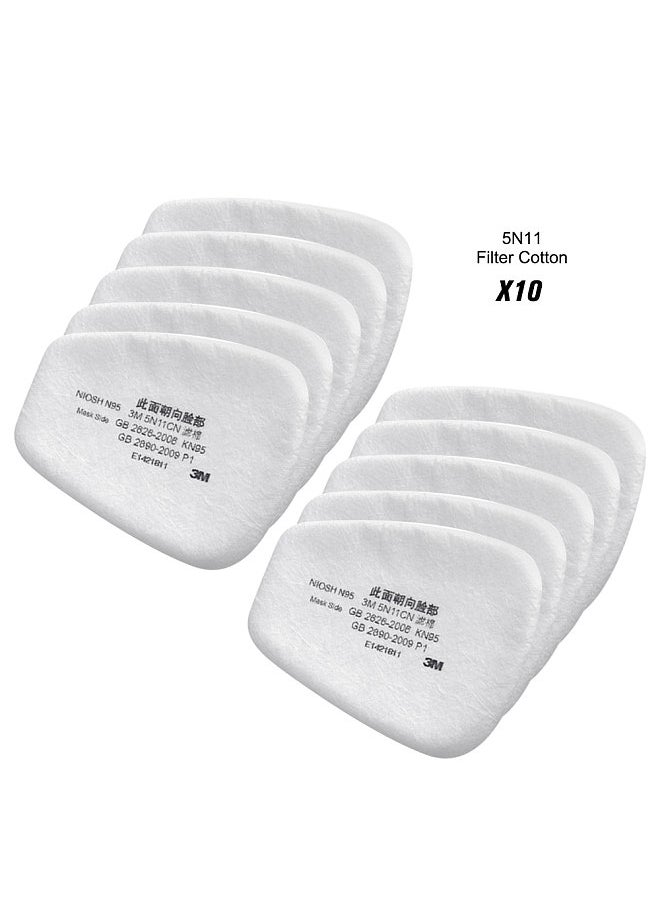 3M 5N11 10PCS Filter Cotton N95 Particulate Filter for Gas Mask Respirator Use with 501 filter cover and 6000 Series Filter Cartridges  - Image 5