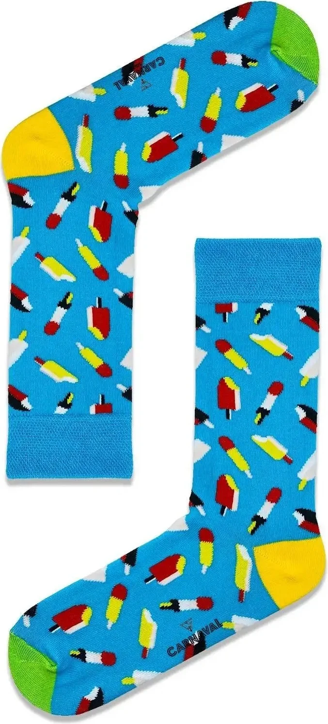 Carnaval Socks Blue Ice Cream Patterned Colorful Socks
