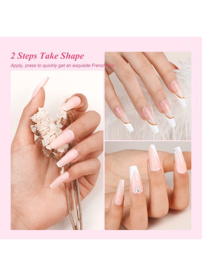 Saviland French Manicure Kit: French Tip Nail Stamp with White Gel Nail Polish Set, Jelly Silicone Nail Stamper Nail Stamper Kit for French Nails Home DIY Nail Salon - Image 2