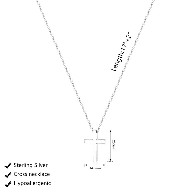 Zeffy Cross Necklace for Women 18k Silver Plated Tiny Cross Pendant Necklace for Women Simple Layered Cross Necklaces - Image 5