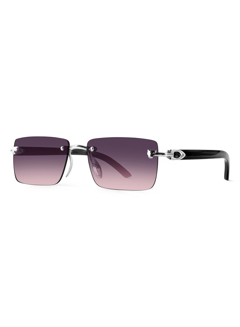 Woggles Xylo Pink Rimless Rectangle Sunglasses |Men & Women|100% UV Protection - Image 5