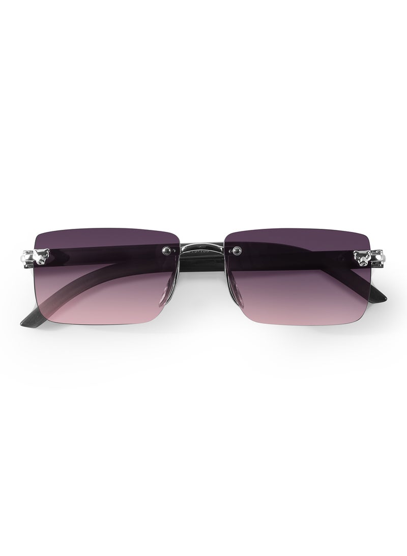 Woggles Xylo Pink Rimless Rectangle Sunglasses |Men & Women|100% UV Protection - Image 3