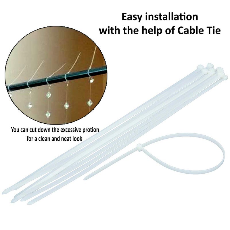 PINDIA Fancy Sparkling 7 Feet Wide Arch Bead Hanging Curtain with Pure Glass Drops - Yellow (Set of 45 Strings) - Image 5