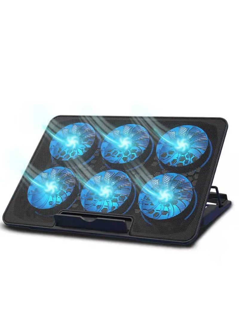 Arabest Laptop Cooling Pad, Necomi® Laptop Cooler Stand with 6 Quiet Cooling Fans and 6 Height Adjustable Dual USB Powered Gaming Laptop Cooling Stand for 12-17 Inch Laptop Computer  - Image 1