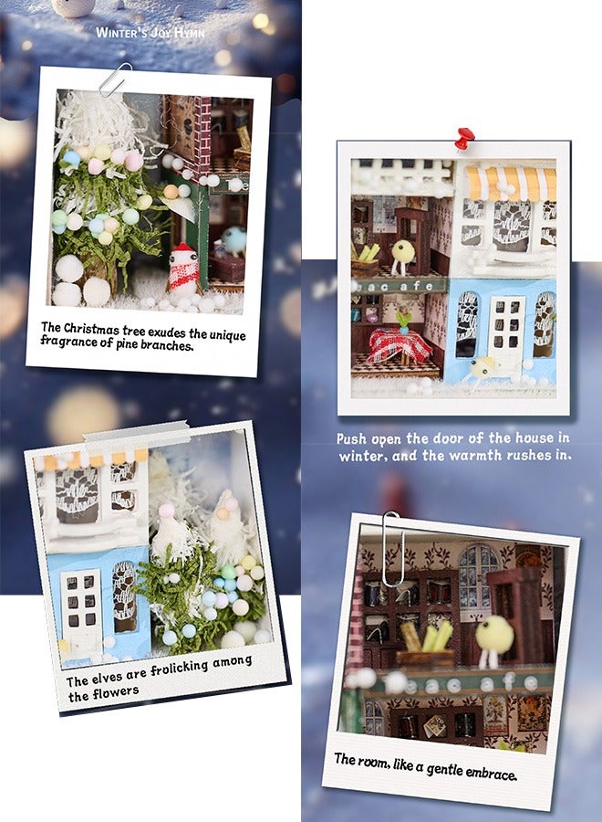 tangs DIY Miniature House Kit, Season theme(Winter) Box Secert Dollhouse with Furniture ,Adults Teens Mini House Building Kit,3D Wooden Crafts Tiny House Model,EID Birthday Gifts,Friends Present,Home Table Decor, Stress Relief Fidget Toy - Image 4