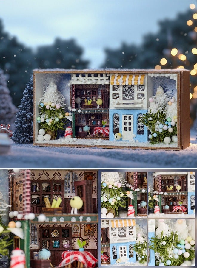 tangs DIY Miniature House Kit, Season theme(Winter) Box Secert Dollhouse with Furniture ,Adults Teens Mini House Building Kit,3D Wooden Crafts Tiny House Model,EID Birthday Gifts,Friends Present,Home Table Decor, Stress Relief Fidget Toy - Image 3