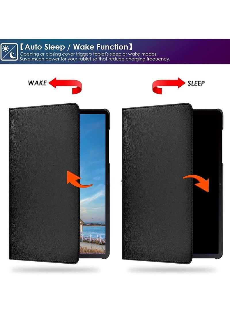 VKL Case Compatible with Xiaomi Pad 6/6 Pro Case (11" 2023 release) Multifunctional Leather Cover Swivel Unique Stand Anti-Fall Auto Sleep/Wake (Black) - Image 4