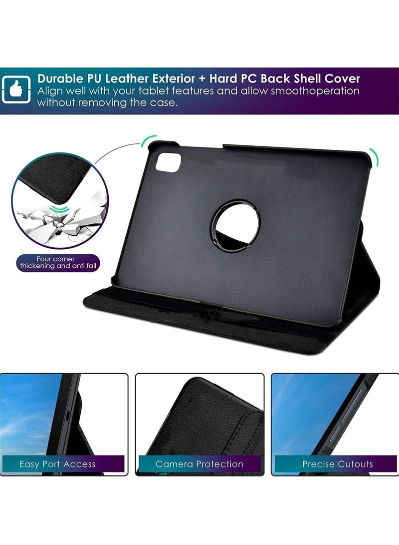 VKL Case Compatible with Xiaomi Pad 6/6 Pro Case (11" 2023 release) Multifunctional Leather Cover Swivel Unique Stand Anti-Fall Auto Sleep/Wake (Black) - Image 3