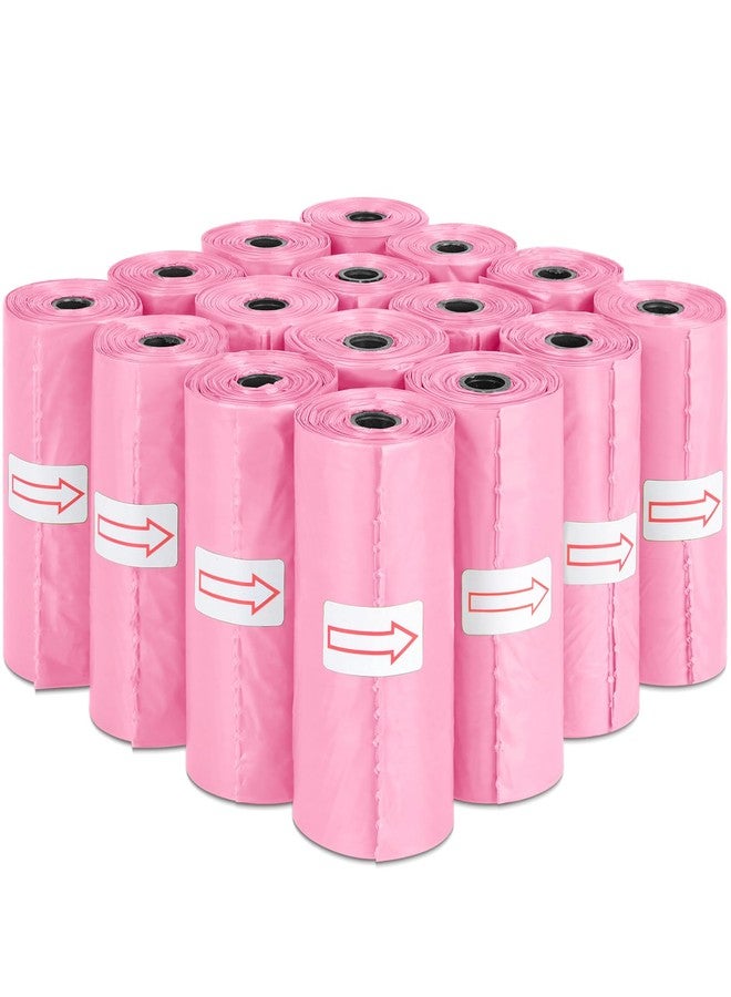Toplive Dog Poop Bags, Pet Waste Bags Roll Refills, Thick Strong Leak-Proof Cat Dog Bag for Poop Outdoor Cleanup 16 Rolls (240 Bags), Pink - Image 1
