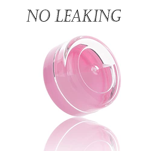 ZEJIA 10pcs Small Travel Containers Pink Sample Containers with Screw Lids 5 Size 35101520 Gram Sample Jars with 12pcs Labels and 2pcs Mini Disposable Spatula Makeup Sample Containers BPA Free - Image 5