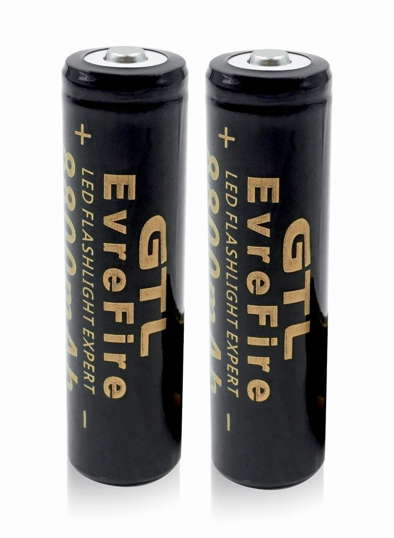 2Pack 18650 3.7Volts 8800mAh Rechargeable Batteries, Pre-Charged High Capacity Battery with Long-Lasting Power for,Camera Flashlight, Electronic Devices, Headlamps, Path Lights,Toys  - Image 1