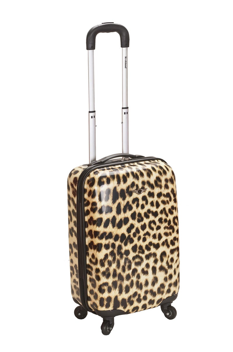 Rockland Safari Hardside Spinner Wheel Luggage, Leopard, Carry-On 20-Inch - Image 1