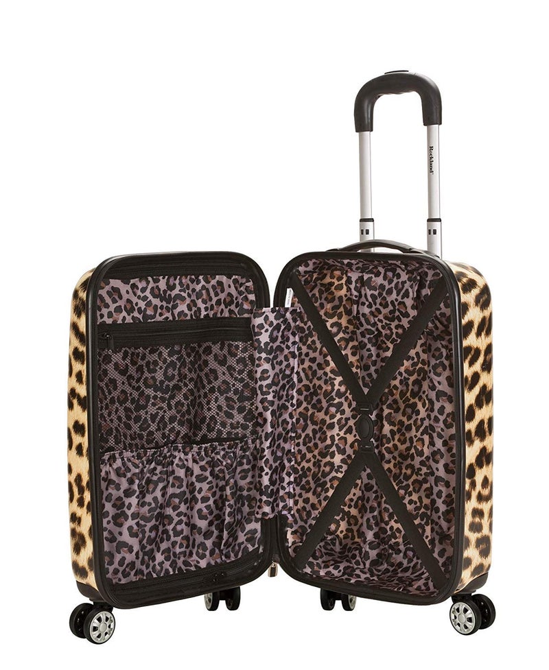 Rockland Safari Hardside Spinner Wheel Luggage, Leopard, Carry-On 20-Inch - Image 2