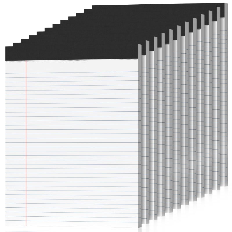 Nichela 12 Pack Legal Pads 8.5 x 11 College Ruled 600 Sheets Note Pads 8.5 x 11 Inch Notepads Perforated Writing Pads 8.5 x 11 Pads of Paper Lined White Paper, 50 Sheets per Notepad for Home, Office, School - Image 1