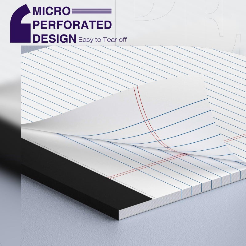 Nichela 12 Pack Legal Pads 8.5 x 11 College Ruled 600 Sheets Note Pads 8.5 x 11 Inch Notepads Perforated Writing Pads 8.5 x 11 Pads of Paper Lined White Paper, 50 Sheets per Notepad for Home, Office, School - Image 3