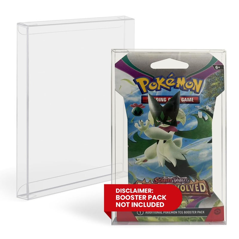 EVORETRO Retail Booster Pack Protectors for PokÃ©mon â€“ 0.40mm PET Case for Sealed Cardboard Packs â€“ Clear Display & Storage â€“ Fits Standard Packs â€“ 10-Pack Durable Protective Case - Image 1