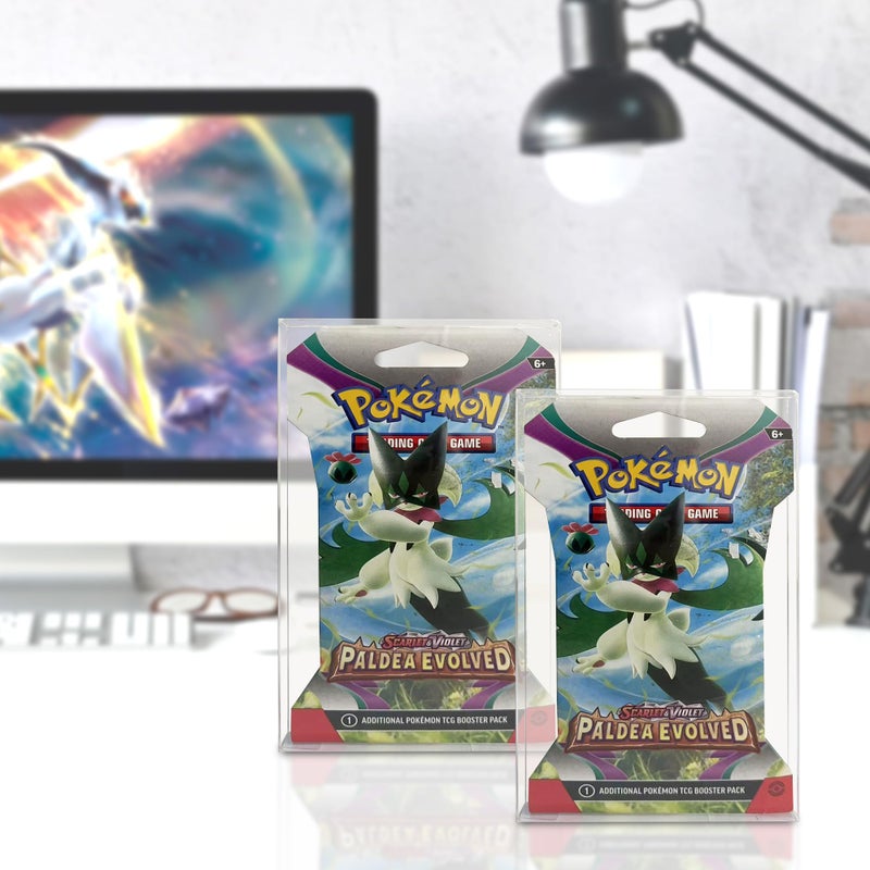 EVORETRO Retail Booster Pack Protectors for PokÃ©mon â€“ 0.40mm PET Case for Sealed Cardboard Packs â€“ Clear Display & Storage â€“ Fits Standard Packs â€“ 10-Pack Durable Protective Case - Image 5