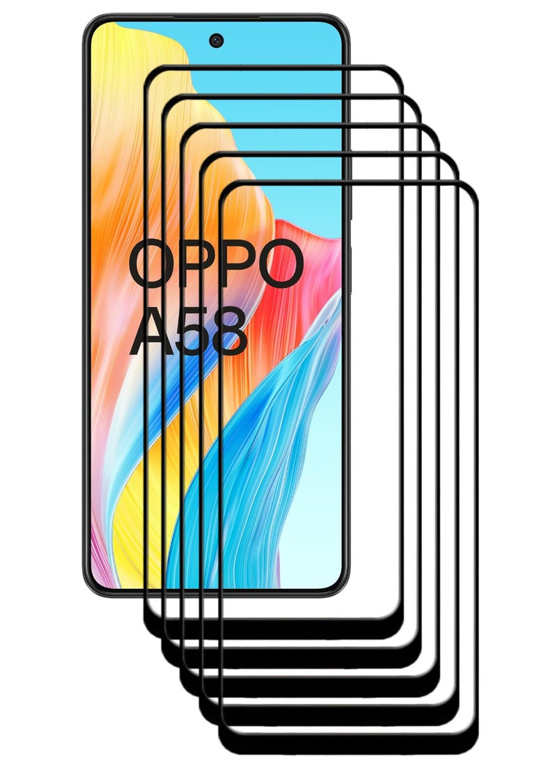 ACLIX 5 Pieces Antistatic ESD Dustproof Premium Quality High Definition Tempered Glass Screen Protector Designed For Oppo A58 4G - Image 1
