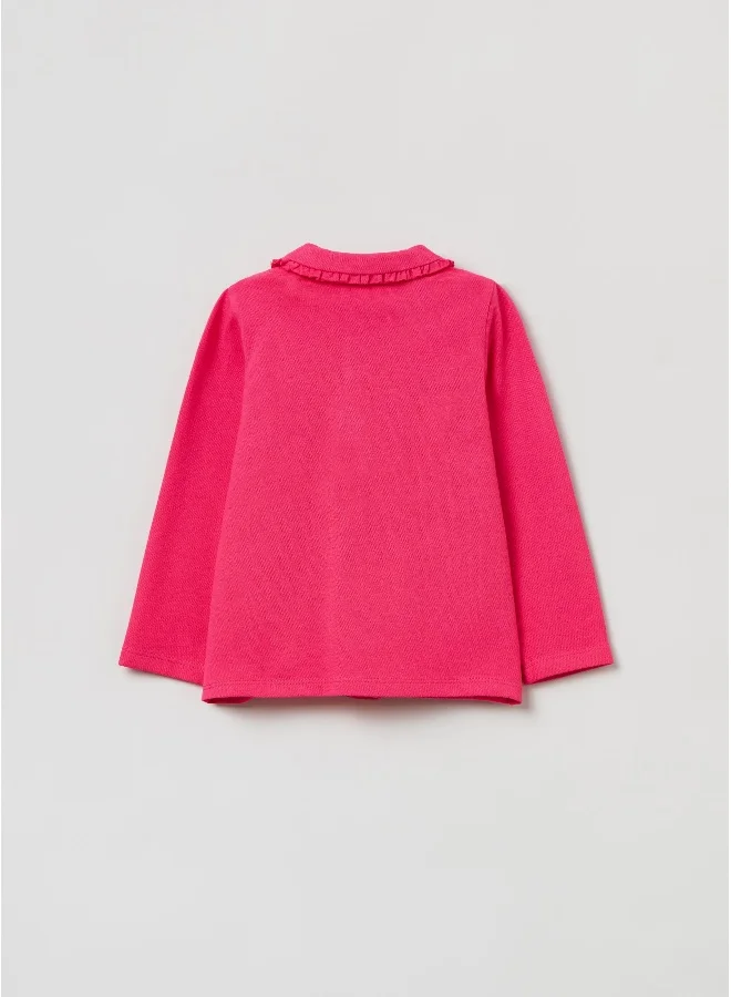 Ovs OVS Pique Polo Shirt With Ruffled Collar