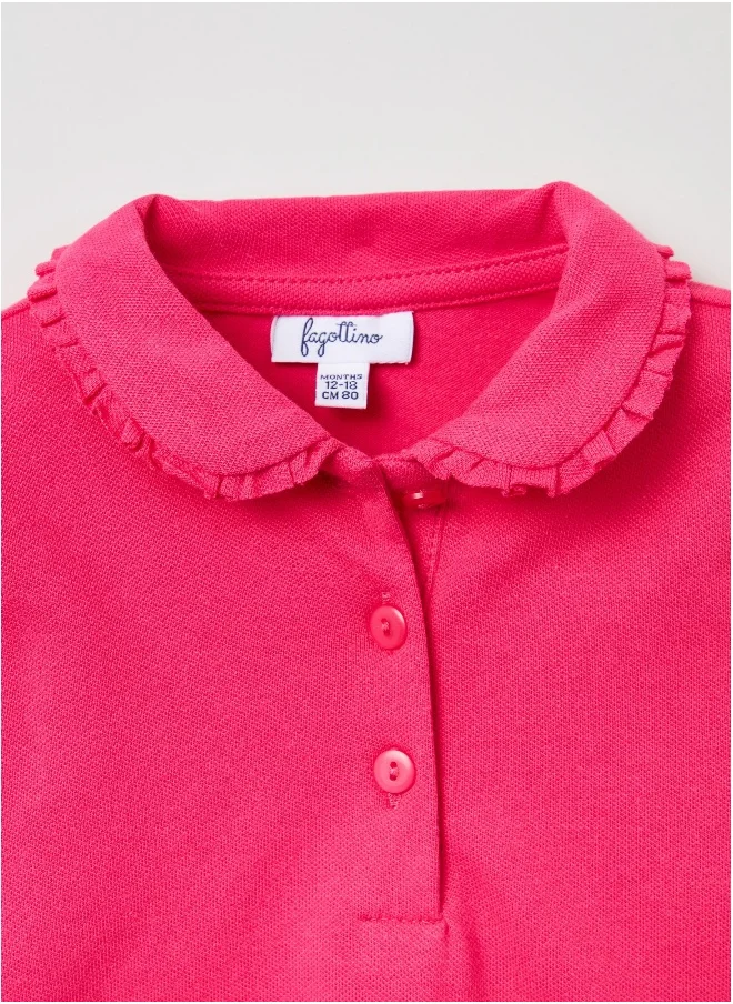 Ovs OVS Pique Polo Shirt With Ruffled Collar
