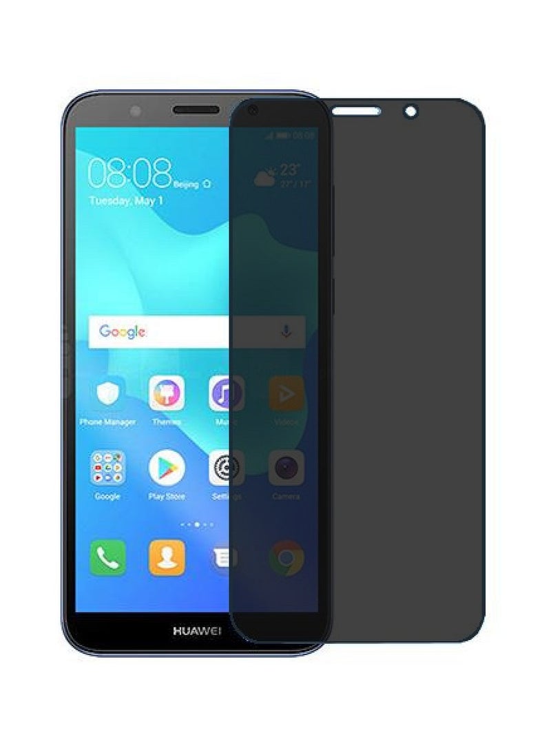 Tempered Glass Screen Protector Anti-Spy Privacy Designed For Huawei Y5 Prime (2018) Full Glue Edge to Edge Full Screen Coverage And Bubble Free - Image 1