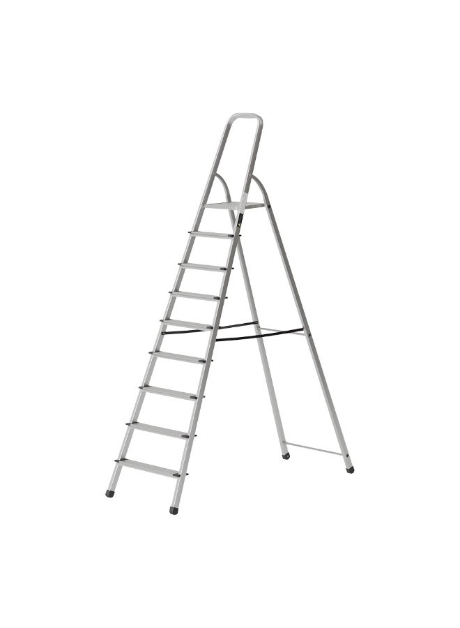 Egardenkart Aluminium Step Ladder for Home - 9 Steps | Anti-Slip Foldable Ladder for Home, Kitchen, Garden, Office | Lightweight, Portable Folding Ladder with Grip (Silver) - Image 2