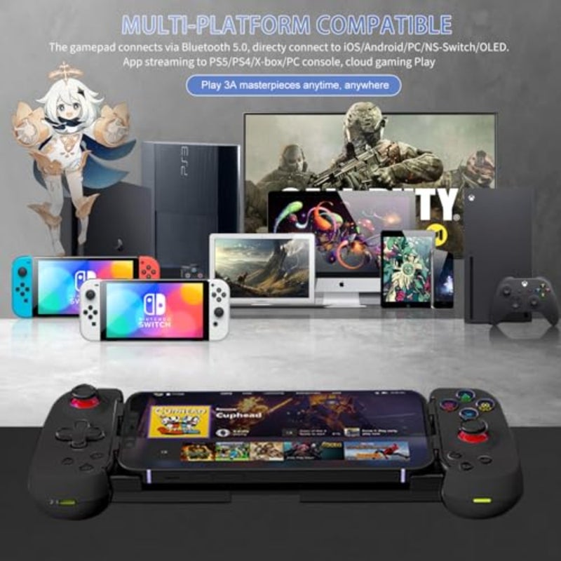 Wireless Controller for iPhone 17/Android/PC/iPad/Tablet/Appl Arcade MFi Games/Switch, Support Streaming on PS/Xbox/PC Console, Cloud Gaming Gamepad Joystick - Turbo/Dual Motors - Image 2