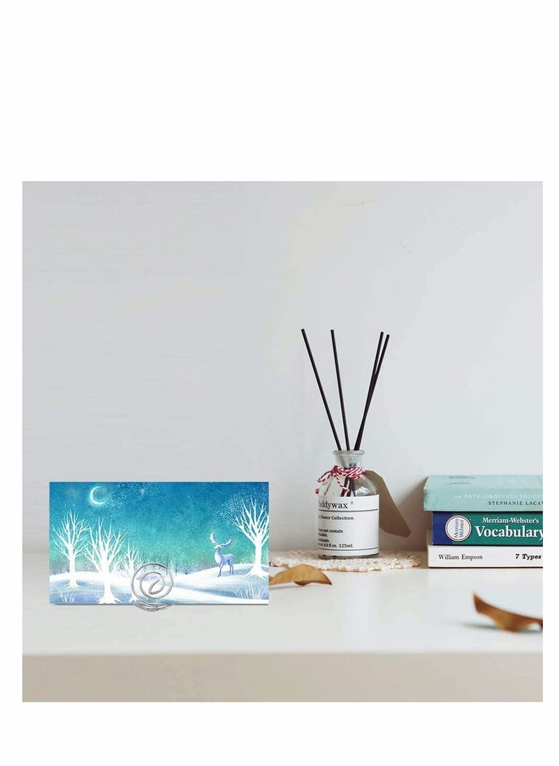 SYOSI Place Card Holder for Pictures Paper Note Clip (20 Pieces)- Silver  - Image 2