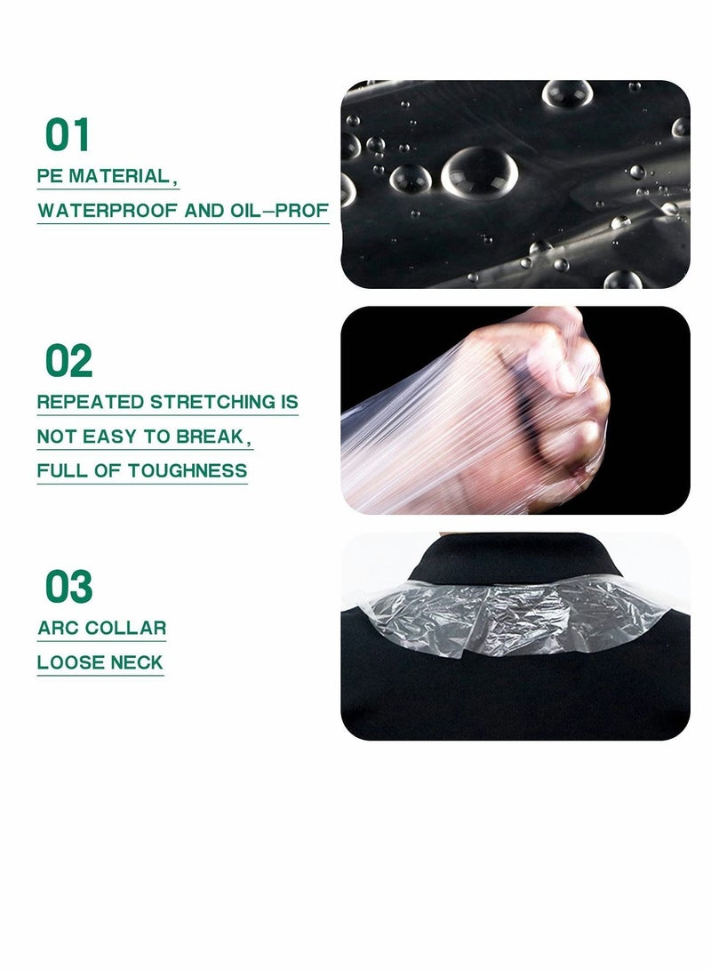 NIBEMINENT 100 Pieces Kids Aprons, Disposable Individually Packed Plastic Clear Polyethylene Cooking Aprons for Adult Dustproof Waterproof DIY Arts & Crafts Supplies - Image 2