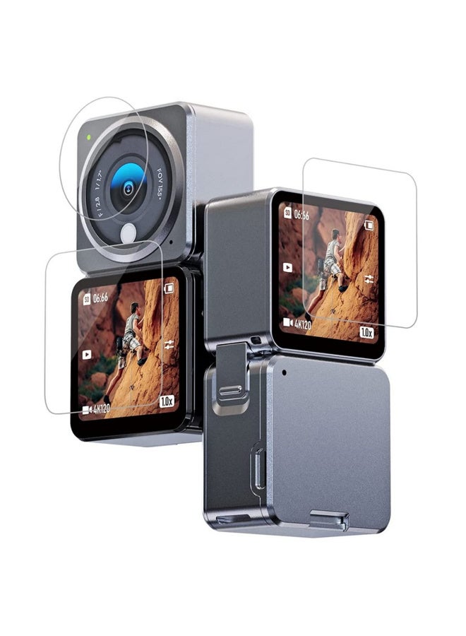 2Set Tempered Glass Screen Protector for DJI Action 2 Dual Screen Version (Lens film*2 Screen film*4) - Image 1