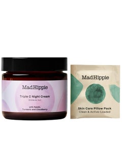 Mad Hippie Mad Hippie Triple C Night Cream - Hydrating Face Moisturizer and Skin Brightening Face Cream for Women/Men, 3 Forms of Vitamin C, Anti-Aging Cream, 2.1 Oz + Skin Care Pillow Pack  - Image 1