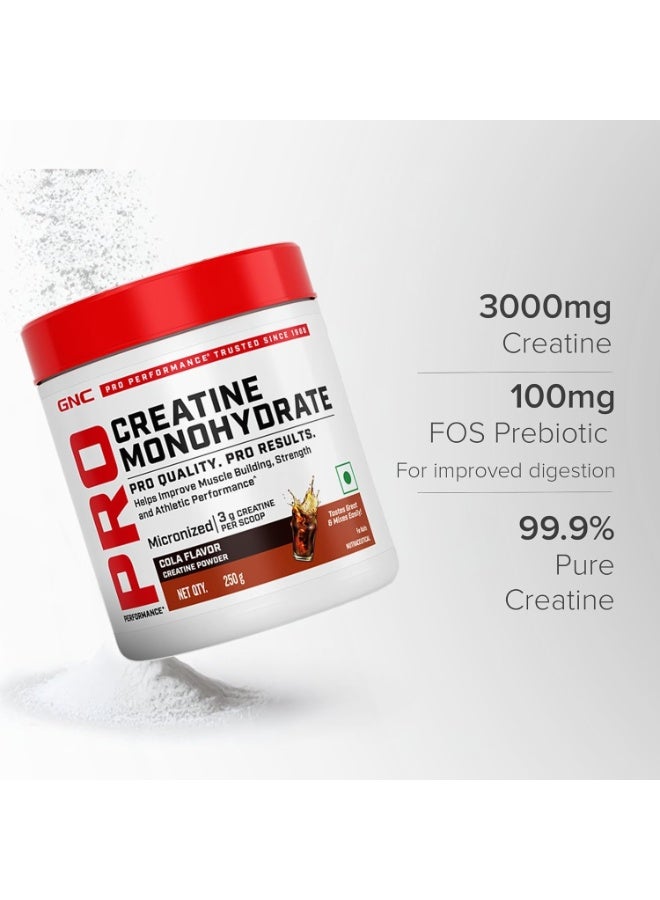 GNC Pro Performance Creatine Monohydrate - 3000mg Creatine Per Scoop | Micronized for Faster Absorption | Boosts Energy, Muscle Volume & Performance | Gluten-Free | Cola | 250gm - Image 3