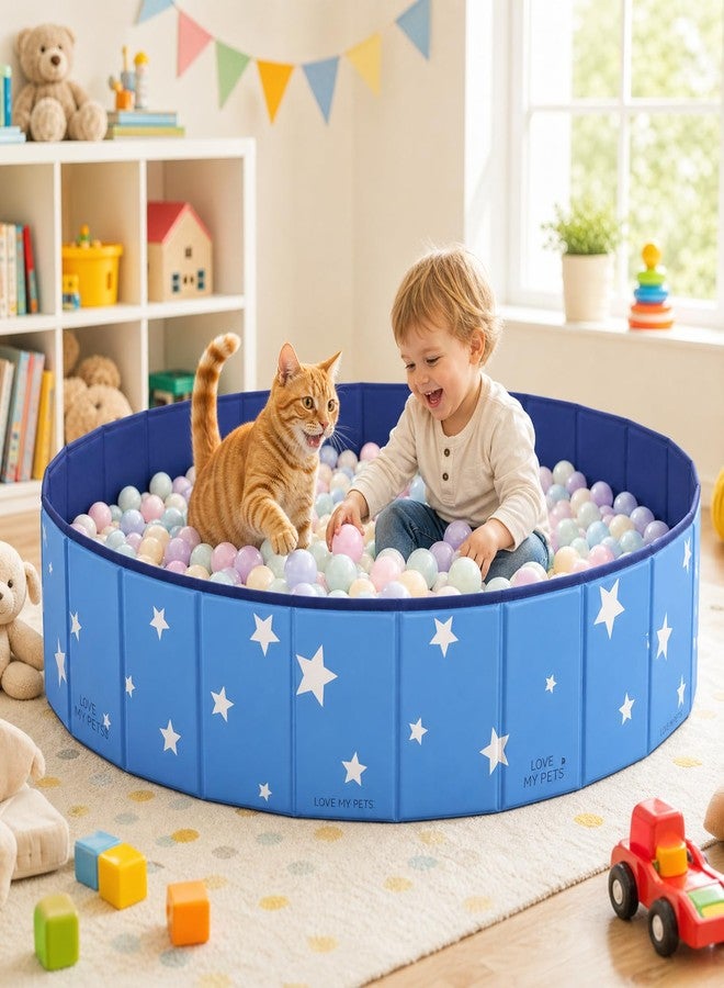 SCLWSS 47in Extra Large Dog Ball Pit – Foldable Pet Playpen Ball Pool for Large Dogs, Puppies and Cats, Indoor Outdoor Playpen (Balls Not Included) (Blue) - Image 5